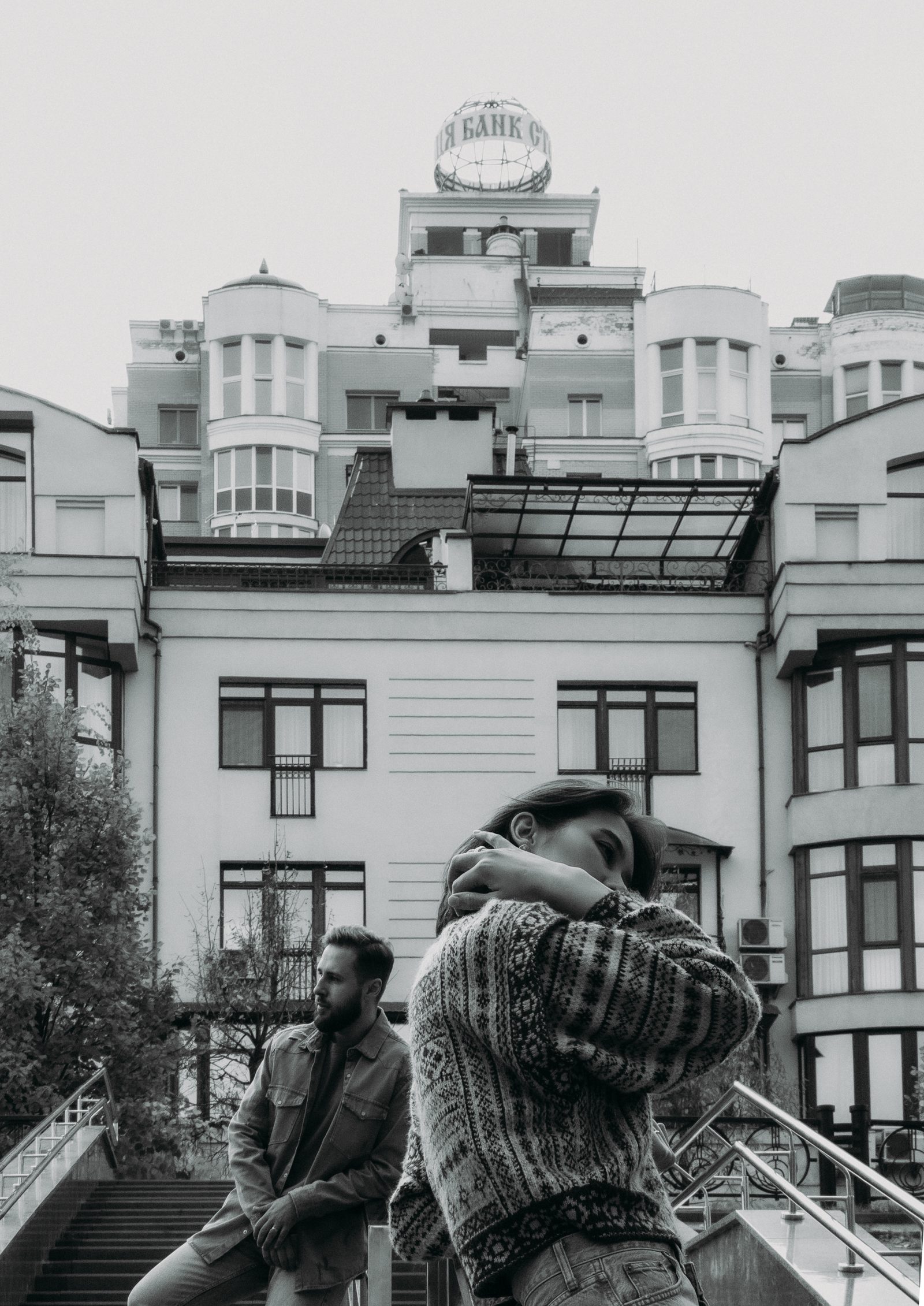 Love couple urban portrait kyiv historic architecture