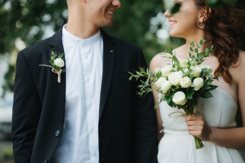 Wedding bride groom boutonniere bouquet detail cover
